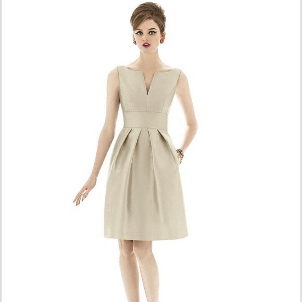 Alfred Sung 654 Cocktail Dress in Palomino